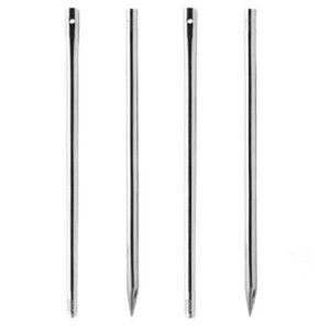 Kichwit 27.6“/2.3ft Set Of 2 Metal Stakes for Yard Signs, 5/8 Inch Thick Silver